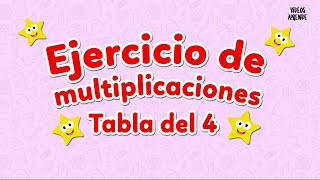 Ejercicio para de multiplicación tabla del 4  Videos Aprende [upl. by Noraj]