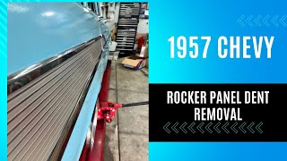 1957 Chevy Rocker Panel Dent Removal [upl. by Marigolda140]