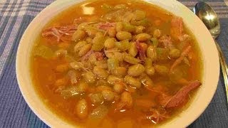 Slow Cooker SMOKED TURKEY amp Bean Soup Ham Substitute REcipe [upl. by Novah]