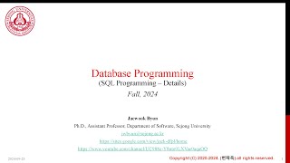 5 20242 Database Programming  SQL Programming 2 [upl. by Demmy]