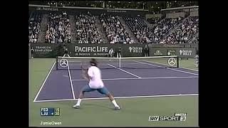 Federer vs Ljubicic  Indian Wells 2005  Court Level amp Slow Motion [upl. by Esilanna]