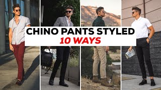 10 Ways to Wear Chino Pants  Mens Outfits  Parker York Smith [upl. by Vanderhoek]