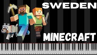 Minecraft Iconic Song  Sweden Piano Tutorial [upl. by Calypso]