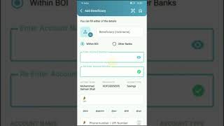 BOI mobile banking se beneficiary kaise add karehow to add beneficiary in boi mobile bankingshorts [upl. by Iden]