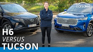 Haval H6 v Hyundai Tucson 2021 Comparison carsalescomau [upl. by Enalb]