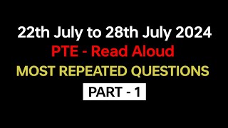 PTE Speaking Read Aloud Part1 July 2024  Exam Prediction  read aloud pte beatthepte [upl. by Olivero]