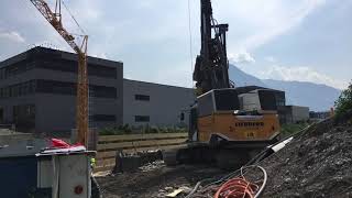 Bohrer in Aktion Liebherrs Weltneuheit bei A14Baustelle Bürs [upl. by Nashoma]