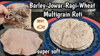 Excellent Multigrain Roti low calorie  weight loss recipeBarleyJowarRagiWheat Roti [upl. by Elder]