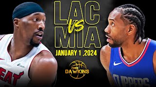 LA Clippers vs Miami Heat Full Game Highlights  January 1 2024  FreeDawkins [upl. by Blondelle]