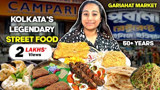 Kolkatas Legendary Street Food  Mughlai Paratha Fish Kabiraji Kebab amp more  Gariahat Market [upl. by Annayat]