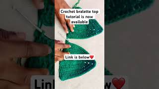 Crochet bralette top tutorial  easy and simple step by step crochetbralette crochettop diy [upl. by Eyla]