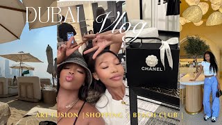 Travel vlog Dubai for the week Shopping  Art Fusion and Beach Club [upl. by Lleral]