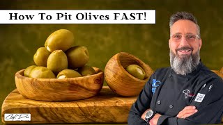 Quick amp Easy Olive Pitting Chef Dez’s Secret in 1 Minute [upl. by Orual]