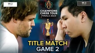 TITLE MATCH Magnus Carlsen vs Wesley So  CHAMPION CHESS TOUR FINALS 2023  GAME 2 [upl. by Candra]