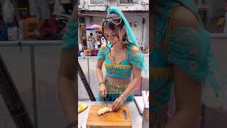 Beautiful Puy Roti Lady Bangkok Thailand Make Banana Pancake Thai Street Food [upl. by Neelyahs]