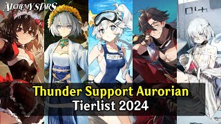 Alchemy Stars Aurorian Tier List 2024  Recommended Thunder Support List 2024 [upl. by Adlev559]