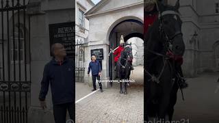 STEP BACK  but tourist man looks upset fyp kingsguard horseguard animals royalguards [upl. by Petey]