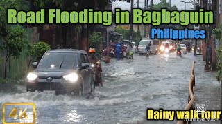 Walked Through The Flood and Heavy Rain in Bagbaguin Valenzuela Philippines4K [upl. by Eniortna]