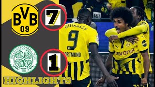 DORTMUND 7  1 CELTIC HIGHLIGHTS  UEFA CHAMPIONS LEAGUE 2024 [upl. by Virgil]