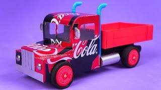 Increíble Camión hecho con latas de CocaCola y palillos [upl. by Ennovyhs]