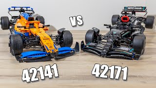 LEGO 18 F1 Cars Comparison  LEGO 42171 vs LEGO 42141  Mercedes AMG W14 E  McLaren Formula 1 [upl. by Norraf]