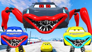 Live Epic Escape From Lightning McQueen Eater Monsters  McQueen VS Lightning McQueen  BeamNGDrive2 [upl. by Dorry]