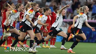 Germany OUTLASTS Canada in PKs advances to womens soccer semis of Paris Olympics  NBC Sports [upl. by Orly]