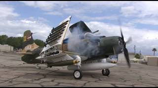 BigIron Beast Douglas AD5 Skyraider Startup Taxi and Flight [upl. by Terrab]