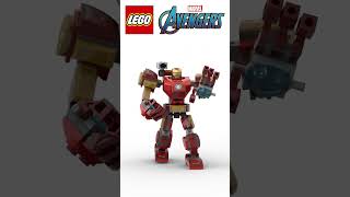 LEGO Marvel Avengers Iron Man Mech Satisfying Building Animation [upl. by Noy]