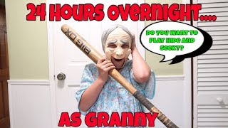 24 Hours Overnight as Granny Challenge Granny In Real Life Challenge [upl. by Esojnauj]