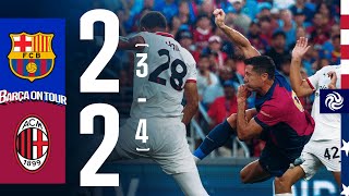 HIGHLIGHTS  FC BARCELONA 2 34 2 AC MILAN  USA TOUR 2024 [upl. by Montague]