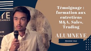 AlumnEye  Témoignage Mike formation aux entretiens MampA Sales Trading Conseil HD [upl. by Falda]