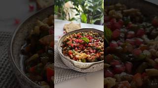 Baba Ganoush🤍 eggplant babaganoush veganreceipes باباغنوج veganarabicfood shorts [upl. by Mohandis]