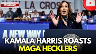 Kamala Harris is Took a playful Jab at MAGA Heckler Who Disrupted Her Rally in Wisconsin [upl. by Tolman]