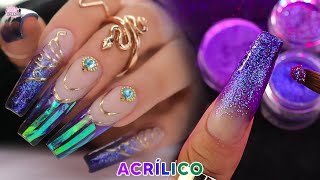 Uñas LARGAS con ACRÍLICO amp GLITTER brillantes NailsByKaren [upl. by Jenny]