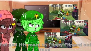 fnf and happy tree friendshtf react to flippy flipped out mod [upl. by Forrer]