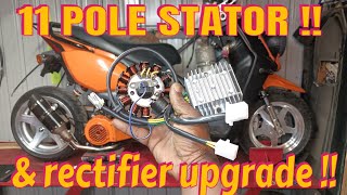 11 pole stator amp rectifier  voltage ⚡️ regulator conversion [upl. by Zachar]