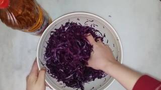 Lahana Turşusu TarifiКвашеная капуста по турецкиRed Cabbage Sauerkraut turkish recipe [upl. by Gnos]