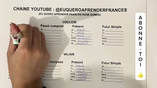 Vouloir et valoir au présent au passé composé à limparfait et au futur  conjugaison de verbes [upl. by Izzy]