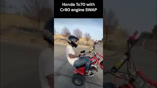 Honda Tc70 with Cr80 engine SWAP [upl. by Garrek374]