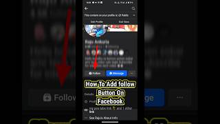 How To Add follow Button On Facebook  Facebook Followers Settings shorts [upl. by Leith759]