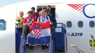 Croatia team arrives in Zagreb from Russia [upl. by Frederick]