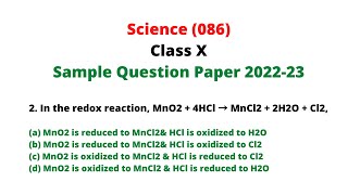 In the redox reaction MnO2  4HCl → MnCl2  2H2O  Cl2 [upl. by Niamjneb251]