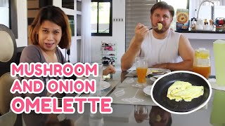 BREAK NAANG ITLOG Mushroom and onion omelette  POKLEE COOKING [upl. by Schnur578]