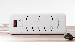 MaxLite 8 Outlet Energy Saving Power Strip w Surge Protection [upl. by Ginder]