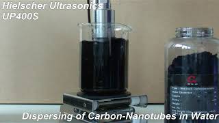 Ultrasonic Dispersing of CarbonNanotubes in Water  Hielscher Sonicator [upl. by Metabel243]