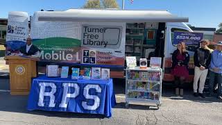 Rep Ayanna Pressley Randolph Leaders Students Cut Ribbon on Turner Free Mobile Library [upl. by Amilah]