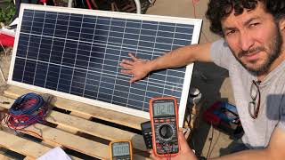 Como medir amperios y voltage en un panel solar y como calcular los watts Multimetro [upl. by Hulbard283]