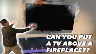 How to Mount TV Into Stone Above Fireplace Ft Collins CO [upl. by Lladnor]