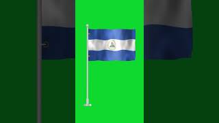 Bandera de NICARAGUA Shorts  Green Chroma key [upl. by Rubma]